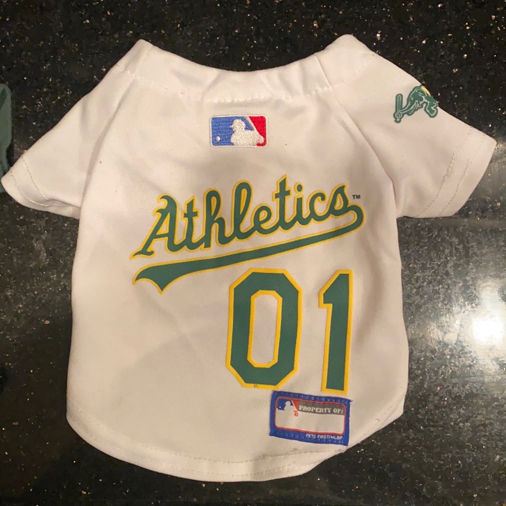 2 Oakland A’s extra small dog jersey